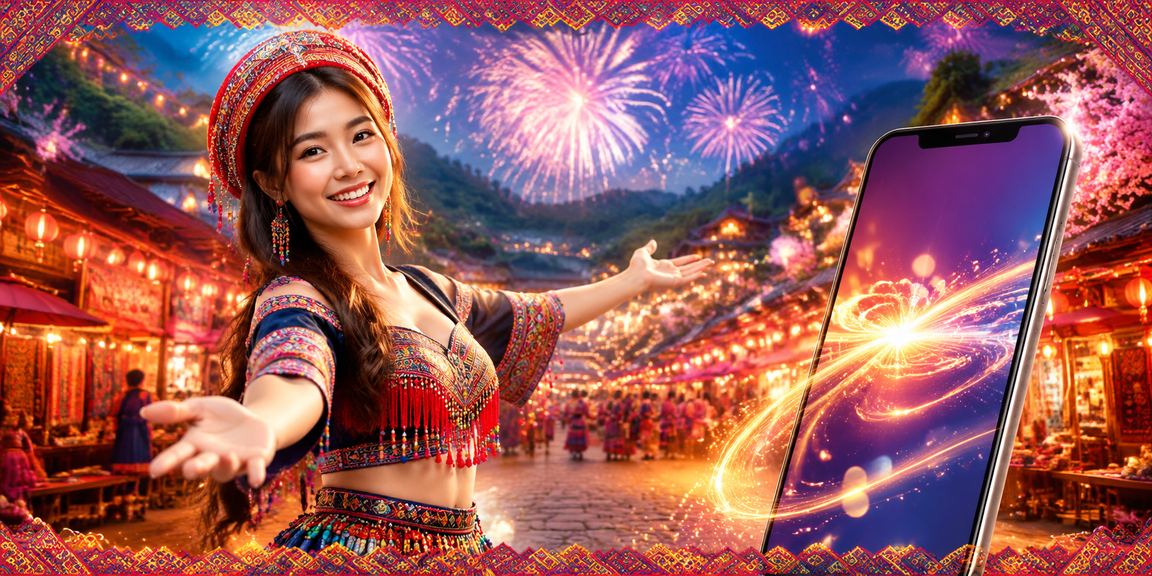 Người dùng xem kết quả giải thưởng casino trên điện thoại tại lễ hội Sapa